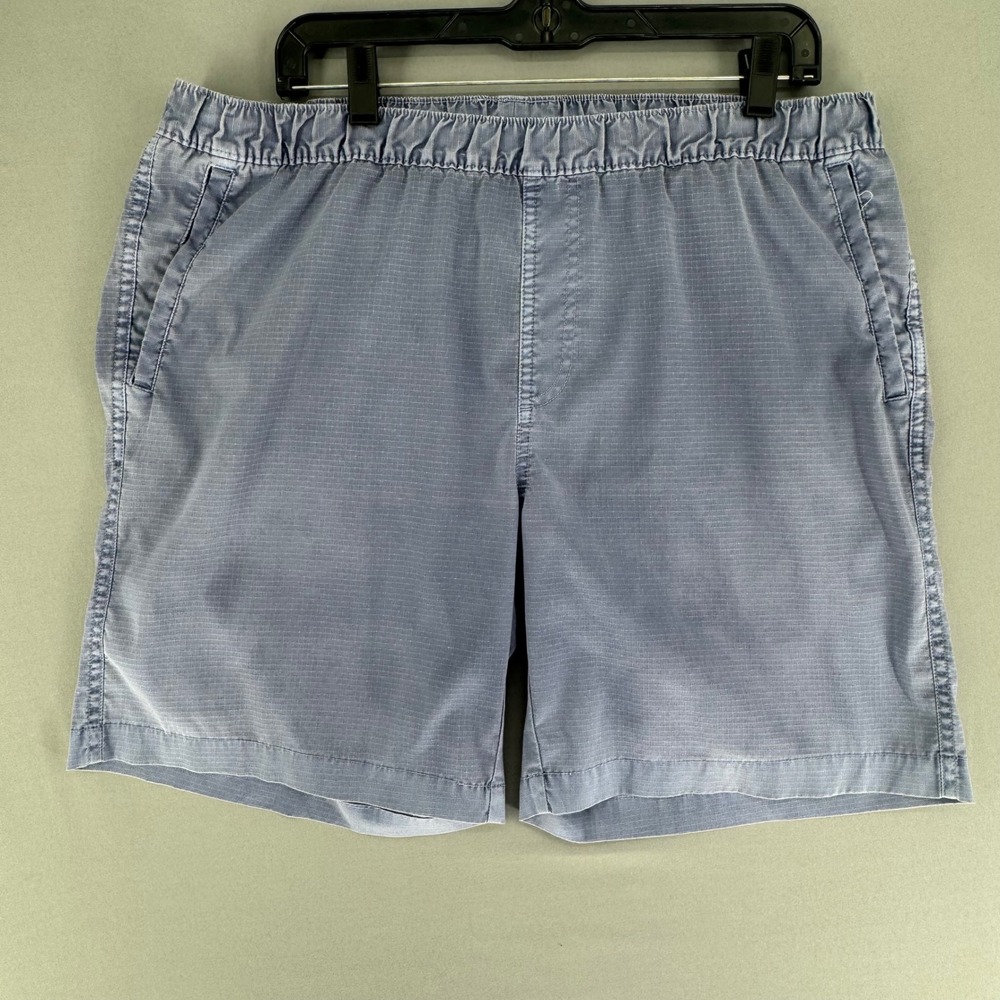Peter Millar Mens Blue Ripstop Grid Elastic Waist Stretch Casual Golf Shorts L